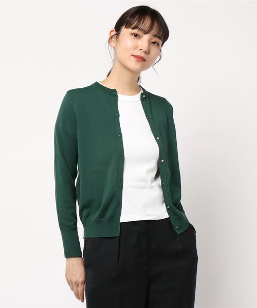 La TOTALITE(ラトータリテ)の「POP クルーネックカーディガン【手洗い可能】◆(カーディガン/ボレロ・レディース・グリーン/アイボリー/キャメル・FREE)」の7枚目の写真