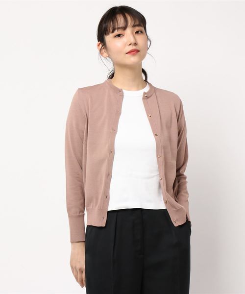 La TOTALITE(ラトータリテ)の「POP クルーネックカーディガン【手洗い可能】◆(カーディガン/ボレロ・レディース・グリーン/アイボリー/キャメル・FREE)」の8枚目の写真