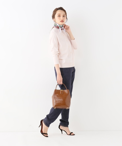 La TOTALITE(ラトータリテ)の「POP クルーネックカーディガン【手洗い可能】◆(カーディガン/ボレロ・レディース・グリーン/アイボリー/キャメル・FREE)」の10枚目の写真