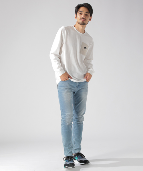 BAYFLOW（ベイフロー）の「フハクポケットL/S TEE（Tシャツ/カットソー・メンズ・カーキ/ホワイト/ネイビー・MEDIUM/LARGE）」の4枚目の写真