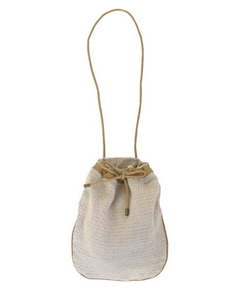 select MOCA（セレクトモカ）の「ジャガード巾着バック/コットンブレンドショルダーバック（ショルダーバッグ・レディース・ブラック/ベージュ・FREE）」の14枚目の写真