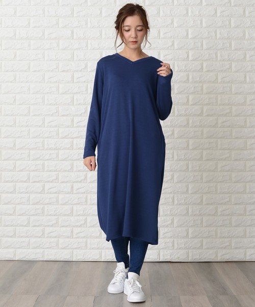 Lace Ladies(レースレディース)の「ゆったり裏起毛ふんわりあったか ロングワンピース(ワンピース・レディース・チャコールグレー/ライトグレー/ブラック/ネイビー/ブラック系その他/グレー系その他/ブルー系その他/グレー系その他2・M/L)」の8枚目の写真
