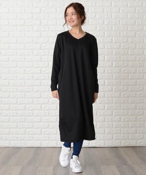 Lace Ladies(レースレディース)の「ゆったり裏起毛ふんわりあったか ロングワンピース(ワンピース・レディース・チャコールグレー/ライトグレー/ブラック/ネイビー/ブラック系その他/グレー系その他/ブルー系その他/グレー系その他2・M/L)」の13枚目の写真