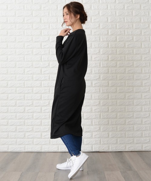 Lace Ladies(レースレディース)の「ゆったり裏起毛ふんわりあったか ロングワンピース(ワンピース・レディース・チャコールグレー/ライトグレー/ブラック/ネイビー/ブラック系その他/グレー系その他/ブルー系その他/グレー系その他2・M/L)」の14枚目の写真