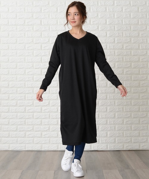 Lace Ladies(レースレディース)の「ゆったり裏起毛ふんわりあったか ロングワンピース(ワンピース・レディース・チャコールグレー/ライトグレー/ブラック/ネイビー/ブラック系その他/グレー系その他/ブルー系その他/グレー系その他2・M/L)」の19枚目の写真