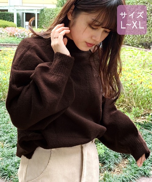 apres jour(アプレジュール)の「【大きいサイズ】ハイネックもちもちニット【ZOZOTOWN限定アイテム】(ニット/セーター・レディース・パープル/ラベンダー/アイボリー/ライトベージュ/モカ/ダークブラウン/スモークピンク・X-LARGE)」の21枚目の写真