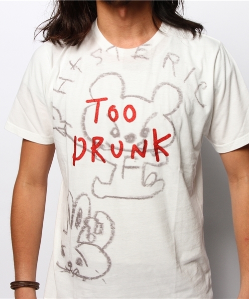 hysteric glamor 超激レアTOO DRUNK pt Tシャツ 美品 HYSTERIC GLAMOUR（ヒステリックグラマー）の「TOO DRUNK pt T