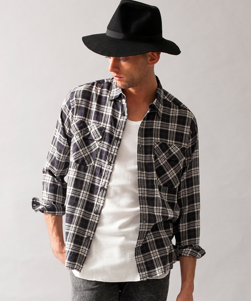 MONKEY TIME（モンキータイム）の「MT C/R/L チェック ワーク シャツ ◆（シャツ/ブラウス・メンズ・ダークグレー/レッド・MEDIUM/SMALL/LARGE）」の2枚目の写真