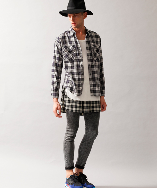 MONKEY TIME（モンキータイム）の「MT C/R/L チェック ワーク シャツ ◆（シャツ/ブラウス・メンズ・ダークグレー/レッド・MEDIUM/SMALL/LARGE）」の6枚目の写真