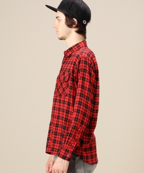 MONKEY TIME（モンキータイム）の「MT C/R/L チェック ワーク シャツ ◆（シャツ/ブラウス・メンズ・ダークグレー/レッド・MEDIUM/SMALL/LARGE）」の14枚目の写真