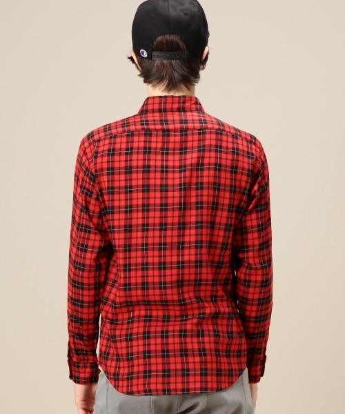 MONKEY TIME（モンキータイム）の「MT C/R/L チェック ワーク シャツ ◆（シャツ/ブラウス・メンズ・ダークグレー/レッド・MEDIUM/SMALL/LARGE）」の15枚目の写真