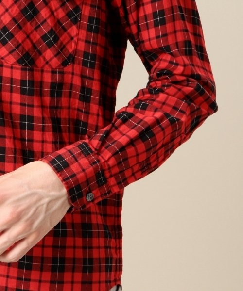 MONKEY TIME（モンキータイム）の「MT C/R/L チェック ワーク シャツ ◆（シャツ/ブラウス・メンズ・ダークグレー/レッド・MEDIUM/SMALL/LARGE）」の17枚目の写真