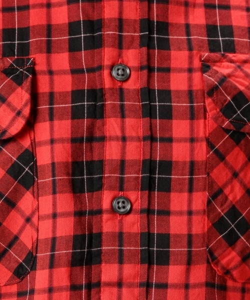 MONKEY TIME（モンキータイム）の「MT C/R/L チェック ワーク シャツ ◆（シャツ/ブラウス・メンズ・ダークグレー/レッド・MEDIUM/SMALL/LARGE）」の9枚目の写真