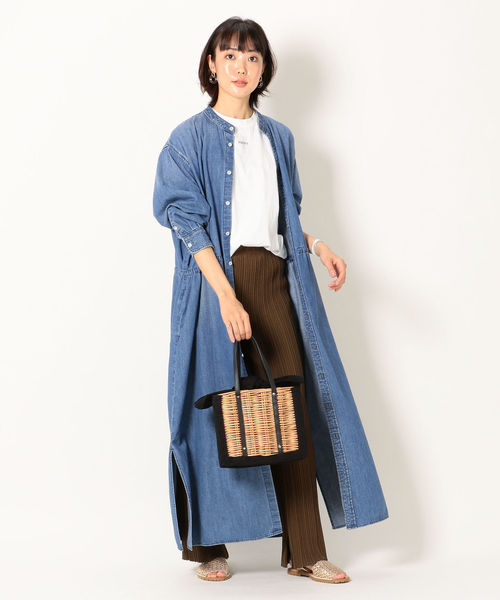 Healthy denim（ヘルシーデニム）の「Healthy DENIM:CHESTNUTデニムシャツワンピース◇（シャツワンピース・レディース・ブルー・SMALL）」の5枚目の写真
