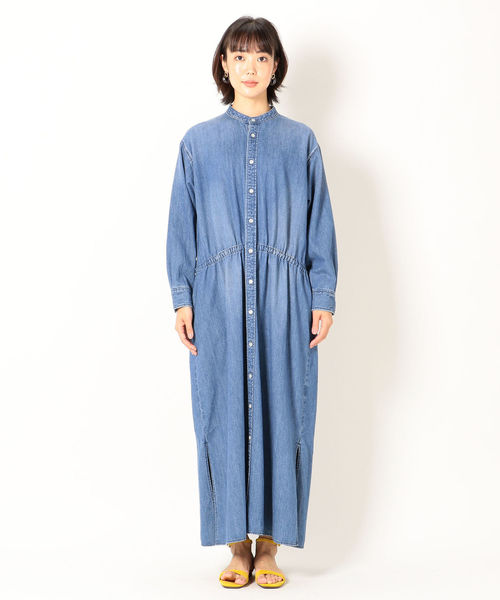 Healthy denim（ヘルシーデニム）の「Healthy DENIM:CHESTNUTデニムシャツワンピース◇（シャツワンピース・レディース・ブルー・SMALL）」の7枚目の写真