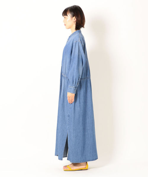 Healthy denim（ヘルシーデニム）の「Healthy DENIM:CHESTNUTデニムシャツワンピース◇（シャツワンピース・レディース・ブルー・SMALL）」の8枚目の写真