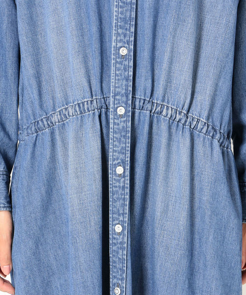 Healthy denim（ヘルシーデニム）の「Healthy DENIM:CHESTNUTデニムシャツワンピース◇（シャツワンピース・レディース・ブルー・SMALL）」の14枚目の写真