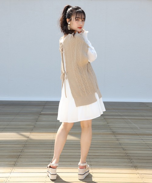 one after another NICE CLAUP（ワンアフターアナザーナイスクラップ）の「ティアードチュニック（チュニック・レディース・ホワイト/オフホワイト・FREE）」の6枚目の写真