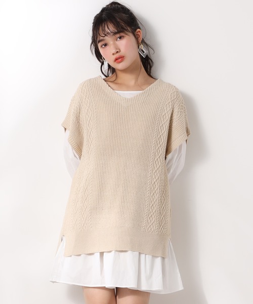 one after another NICE CLAUP（ワンアフターアナザーナイスクラップ）の「ティアードチュニック（チュニック・レディース・ホワイト/オフホワイト・FREE）」の5枚目の写真