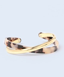 florist | マーブルアセチ×ゴールドのクロスバングル(バングル/リストバンド)
