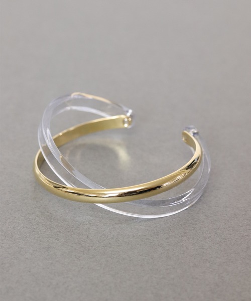 florist(フローリスト)の「マーブルアセチ×ゴールドのクロスバングル(バングル/リストバンド・レディース・ダークブラウン/ベージュ/ターコイズブルー/イエロー/アイボリー/クリア/ベビーピンク/サーモンピンク・FREE)」の19枚目の写真