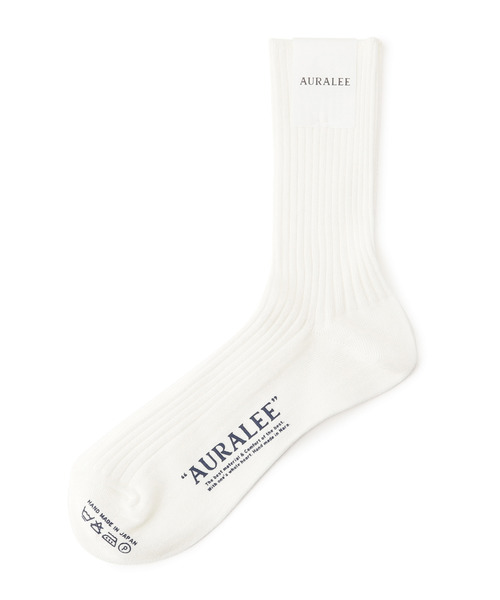 AURALEE(オーラリー)の「AURALEE / "GIZA HIGH GAUGE SOX" ソックス(ソックス/靴下・メンズ・ベージュ/ホワイト/ブラック・FREE)」の2枚目の写真