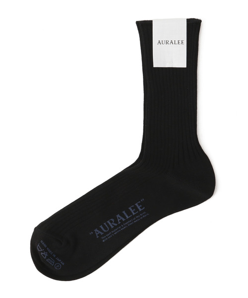 AURALEE(オーラリー)の「AURALEE / "GIZA HIGH GAUGE SOX" ソックス(ソックス/靴下・メンズ・ベージュ/ホワイト/ブラック・FREE)」の3枚目の写真