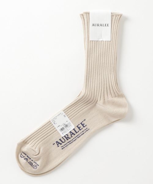 AURALEE(オーラリー)の「AURALEE / "GIZA HIGH GAUGE SOX" ソックス(ソックス/靴下・メンズ・ベージュ/ホワイト/ブラック・FREE)」の6枚目の写真