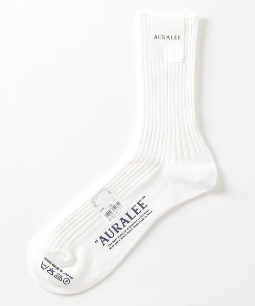 AURALEE(オーラリー)の「AURALEE / "GIZA HIGH GAUGE SOX" ソックス(ソックス/靴下・メンズ・ベージュ/ホワイト/ブラック・FREE)」の8枚目の写真