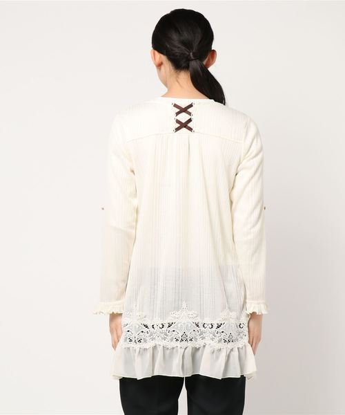 axes femme レーシートッパーカーディガン ピンク 姫袖 レース 森姫 axes femme レーシートッパーカーディガン ピンク 姫袖 レース