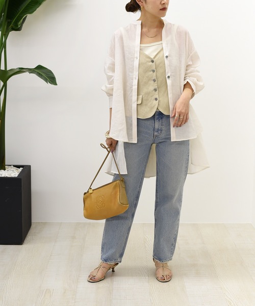 Eimee Law（エイミーロウ）の「SETUPキャミ＆バックティアードシャツ（シャツ/ブラウス・レディース・アイボリー/ブラック・38）」の8枚目の写真