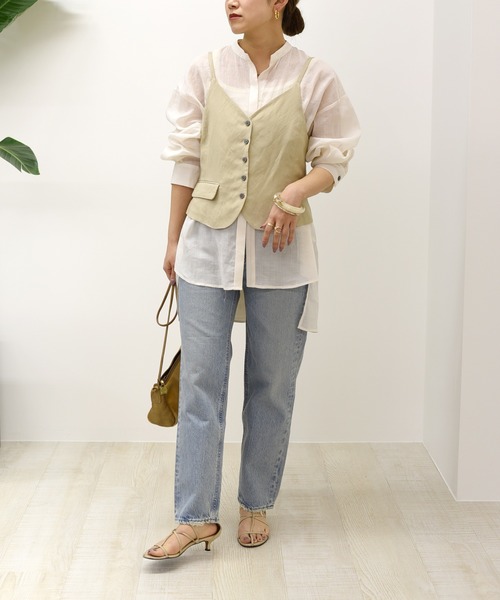 Eimee Law（エイミーロウ）の「SETUPキャミ＆バックティアードシャツ（シャツ/ブラウス・レディース・アイボリー/ブラック・38）」の19枚目の写真