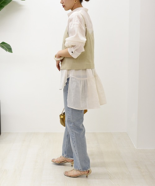 Eimee Law（エイミーロウ）の「SETUPキャミ＆バックティアードシャツ（シャツ/ブラウス・レディース・アイボリー/ブラック・38）」の20枚目の写真