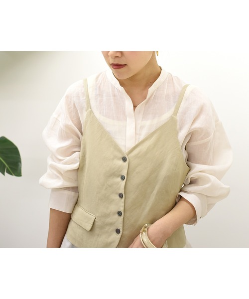 Eimee Law（エイミーロウ）の「SETUPキャミ＆バックティアードシャツ（シャツ/ブラウス・レディース・アイボリー/ブラック・38）」の16枚目の写真