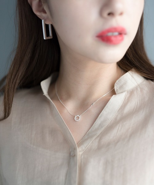 Ciki（シキ）の「ストーンサークルネックレス（シルバー925）（ネックレス・レディース・ゴールド/ピンクゴールド・FREE）」の7枚目の写真