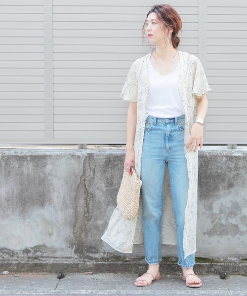 reca(レカ)の「花柄フレア袖2wayシャツワンピース(シャツワンピース・レディース・ホワイト系その他/ブラック系その他/ブルー系その他・M)」の12枚目の写真