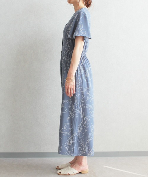 reca(レカ)の「花柄フレア袖2wayシャツワンピース(シャツワンピース・レディース・ホワイト系その他/ブラック系その他/ブルー系その他・M)」の17枚目の写真