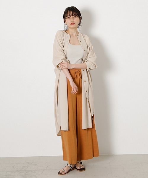 m様❤️A10462 MOUSSY 形めちゃ綺麗ベージュ ロングシャツジャケット AZUL by moussy（アズールバイマウジー）の「SHEER LONG SHIRT/シアー