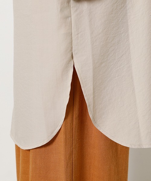 AZUL by moussy(アズールバイマウジー)の「SHEER LONG SHIRT/シアーロングシャツ(シャツ/ブラウス・レディース・ライトベージュ/ライトカーキ・MEDIUM/SMALL)」の10枚目の写真