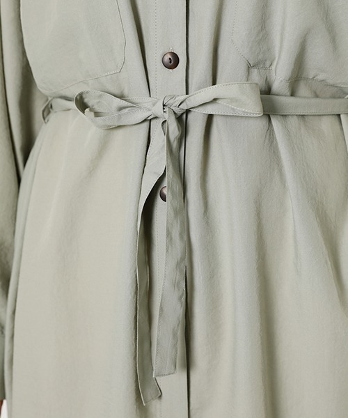 AZUL by moussy(アズールバイマウジー)の「SHEER LONG SHIRT/シアーロングシャツ(シャツ/ブラウス・レディース・ライトベージュ/ライトカーキ・MEDIUM/SMALL)」の17枚目の写真