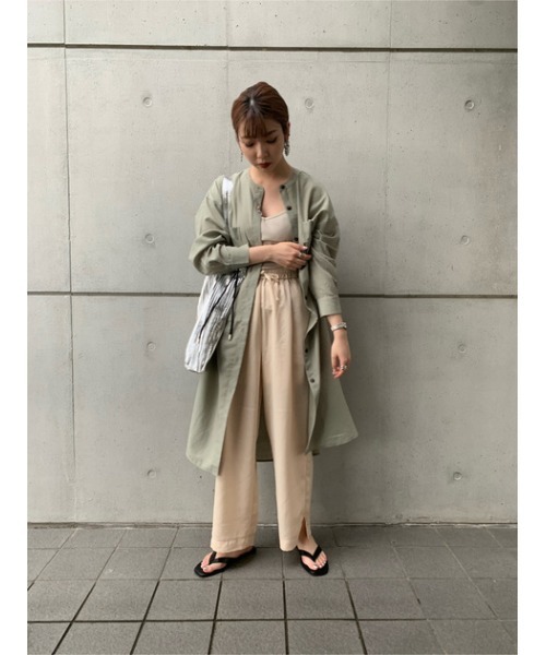 AZUL by moussy(アズールバイマウジー)の「SHEER LONG SHIRT/シアーロングシャツ(シャツ/ブラウス・レディース・ライトベージュ/ライトカーキ・MEDIUM/SMALL)」の22枚目の写真