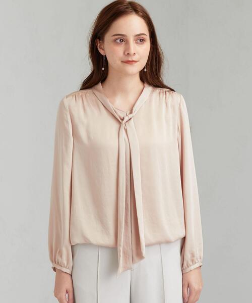 green label relaxing(グリーンレーベルリラクシング)の「D JKIN ボウタイ ブラウス(シャツ/ブラウス・レディース・ベージュ/オフホワイト・FREE)」の3枚目の写真