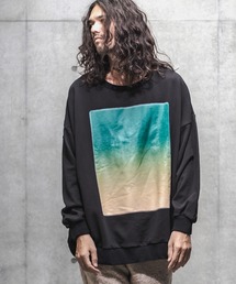 msw783-Gradation & Impact print Loose silhoutte Sweat pullover プルオーバー