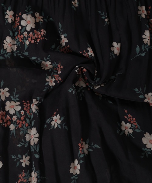 fifth（フィフス）の「花柄プリーツシフォンワンピース（ワンピース・レディース・ブラック/ブラウン・MEDIUM）」の10枚目の写真