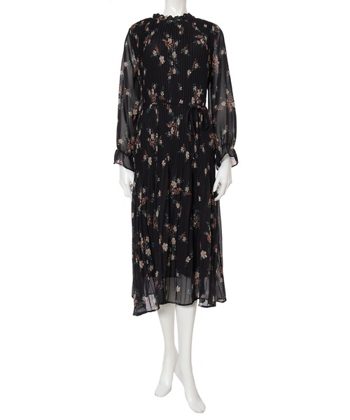 fifth（フィフス）の「花柄プリーツシフォンワンピース（ワンピース・レディース・ブラック/ブラウン・MEDIUM）」の11枚目の写真