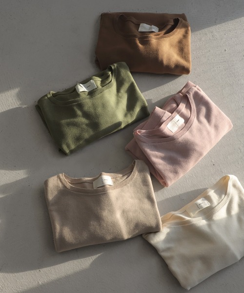 antiqua（アンティカ）の「ドルマン綿ニット（ニット/セーター・レディース・ブラック/オフホワイト/ブラウン系その他/ベージュ系その他/グリーン系その他/ブルー系その他/ピンク系その他/ブラウン系その他2/グリーン系その他2/ブルー系その他2/グリーン/サックスブルー/ライラック/マスタード/グレー系その他・FREE）」の17枚目の写真