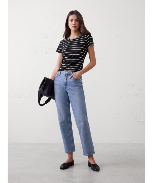 BANANA REPUBLIC FACTORY STORE（バナナリパブリック ファクトリーストア）の「BANANA REPUBLIC FACTORY STORE　　タイムレスクルーネックTシャツ（Tシャツ/カットソー・レディース・ライトブルー/チャコールグレー/ホワイト/ローズ/ブラック/その他/ナチュラル/その他1/カーキ/イエロー/ブラック系その他/ブルー系その他/ネイビー/ホワイト×ブラック・S/M/L/XS）」の19枚目の写真