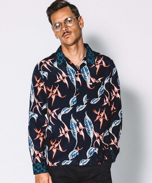 CRIMIE(クライミー)の「ALOHA&LEOPARD RAYON SHIRT(シャツ/ブラウス・メンズ・ネイビー/ブラック・S/XXL/L/XL/M)」の2枚目の写真