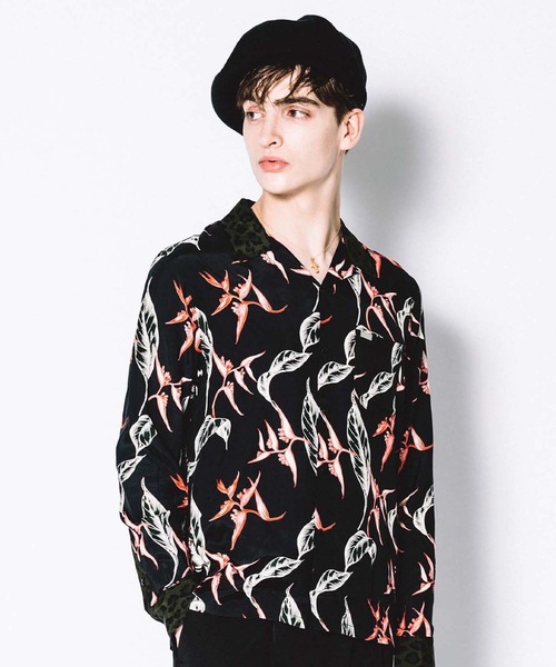 CRIMIE(クライミー)の「ALOHA&LEOPARD RAYON SHIRT(シャツ/ブラウス・メンズ・ネイビー/ブラック・S/XXL/L/XL/M)」の1枚目の写真
