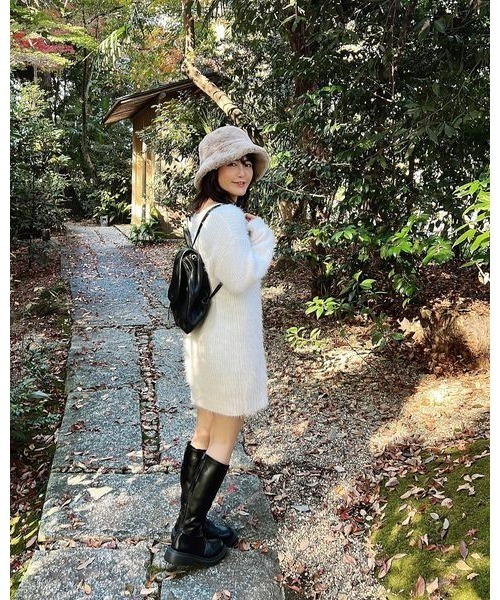 14+（イチヨンプラス）の「エコファーバケットハット（ハット・レディース・ブラック/アイボリー/モカ/ベージュ・FREE）」の16枚目の写真